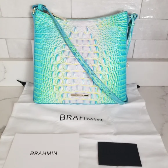 SOLD! 🆕 BRAHMIN KATIE COTTON CANDY 🍭 OMBRE CROSSBODY SHOULDER BAG 💕💙 - Picture 3 of 16